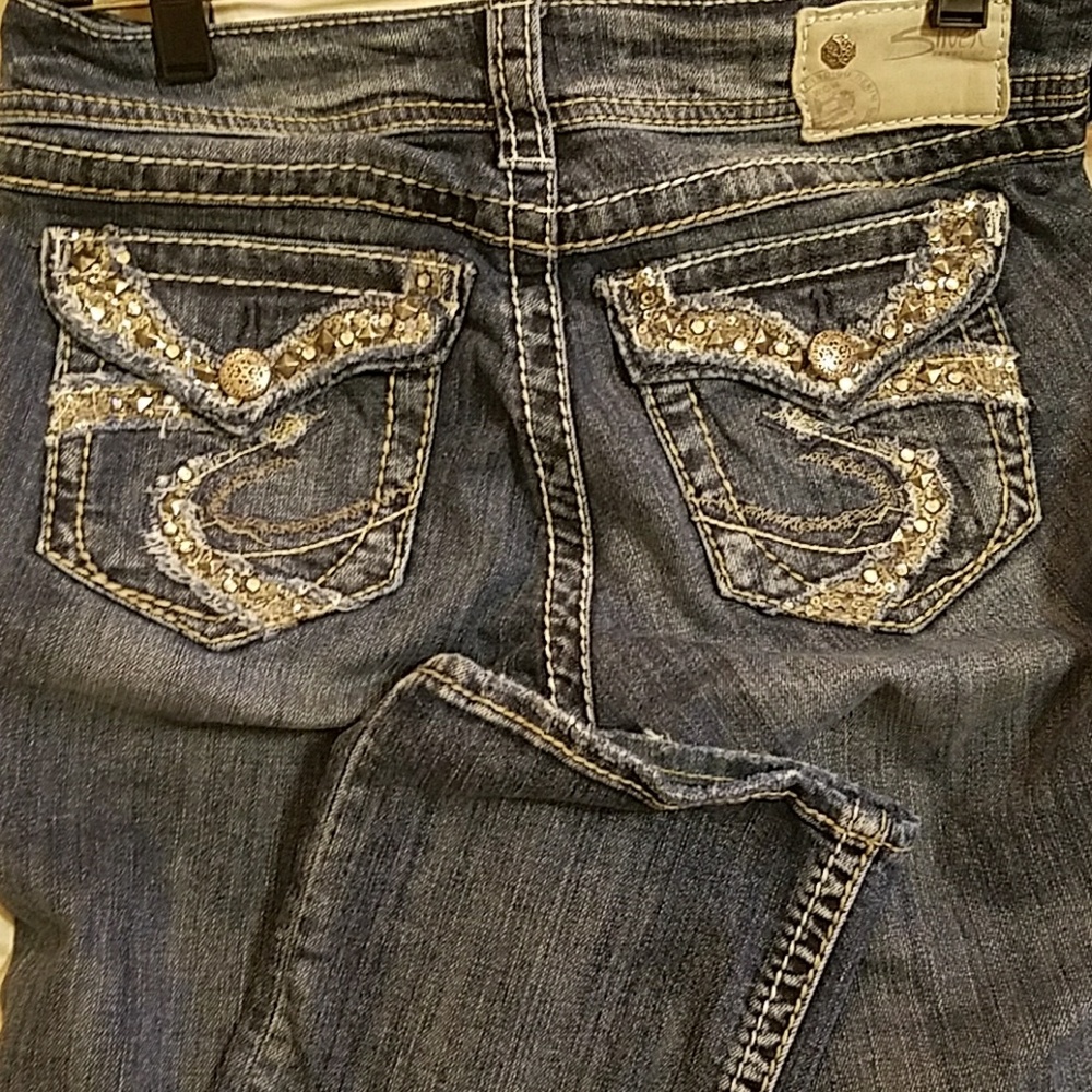 Silver Suki slim boot jean with embellishments